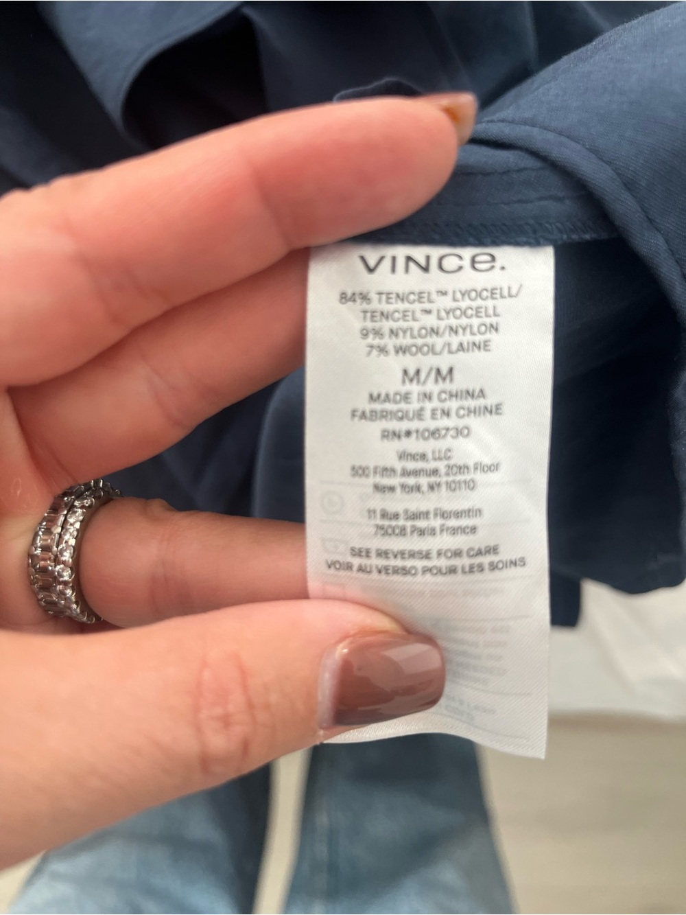 Vince Navy Blue Button-Front Shirt Dress - Picture 7 of 7